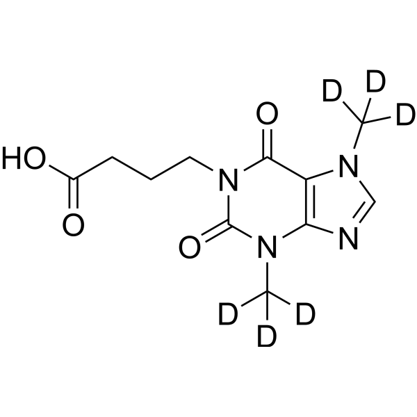 1-(3-Carboxypropyl)-3,7-dimethylxanthine-d<sub>6</sub> Chemical Structure