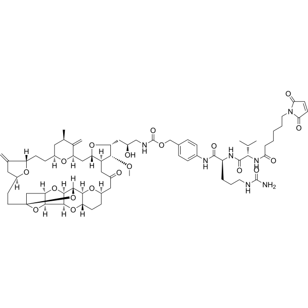 Mal-(CH2)5-Val-Cit-PAB-Eribulin Chemical Structure