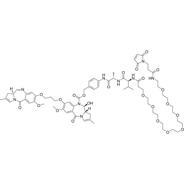 Mal-amido-PEG8-Val-Ala-PAB-SG3200 Chemical Structure