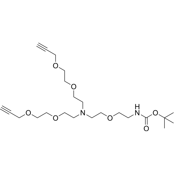 N-(Boc-PEG1)-N-bis(PEG2-propargyl) Chemical Structure