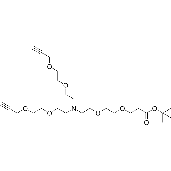 N-(PEG2-Boc)-N-bis(PEG2-propargyl) Chemical Structure