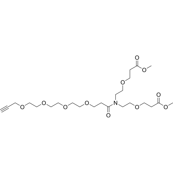 N-(Propargyl-PEG4-carbonyl)-N-bis(PEG1-methyl ester) Chemical Structure