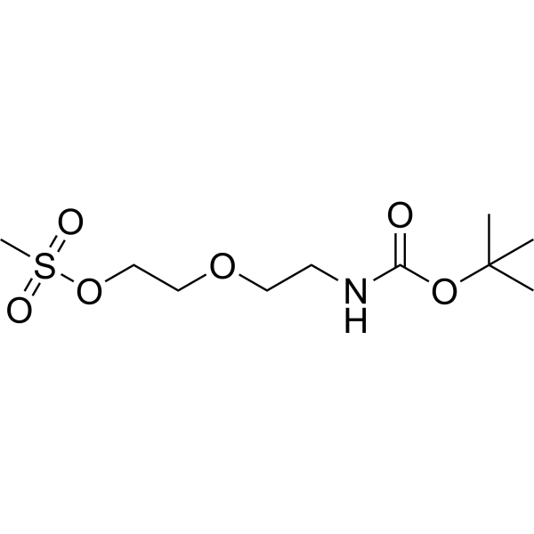 Boc-N-PEG2-MS Chemical Structure