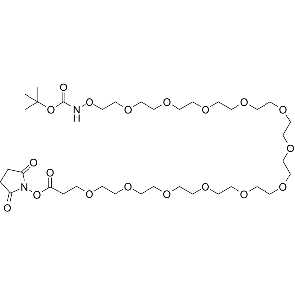 t-Boc-Aminooxy-PEG12-NHS ester Chemical Structure