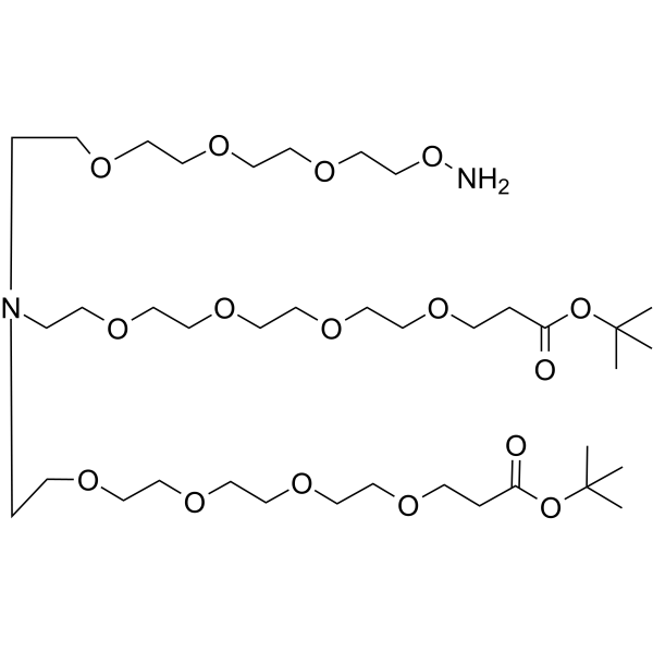 N-(Aminooxy-PEG3)-N-bis(PEG4-Boc) Chemical Structure