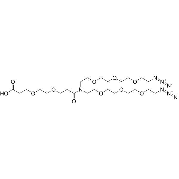 N-(Acid-PEG2)-N-bis(PEG3-azide) Chemical Structure