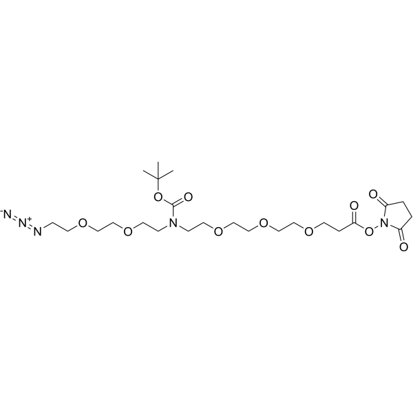 N-(Azido-PEG2)-N-Boc-PEG3-NHS ester Chemical Structure
