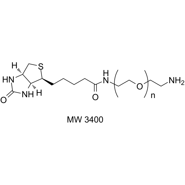 Biotin-PEG-amine (MW 3400) Chemical Structure