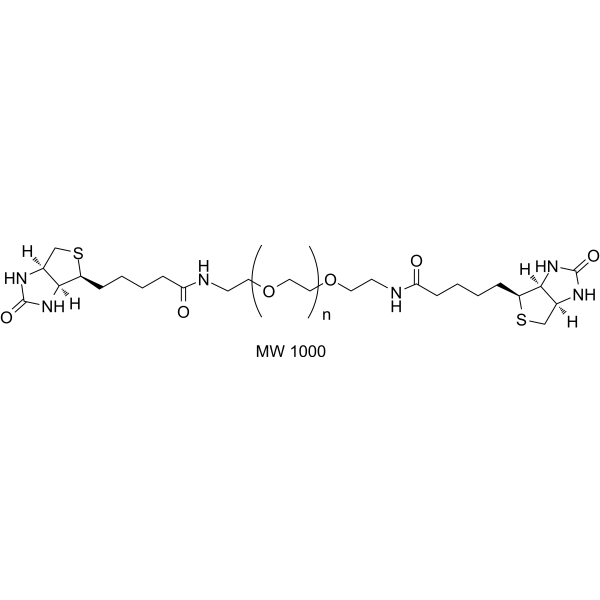 Biotin-PEG-Biotin (MW 1000) Chemical Structure