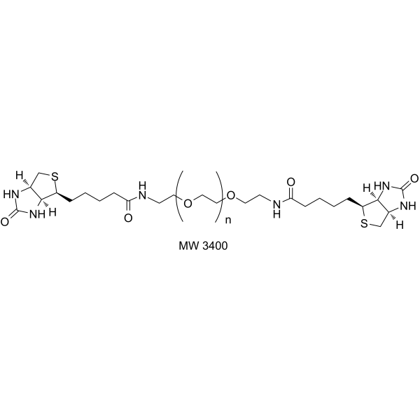 Biotin-PEG-Biotin (MW 3400) Chemical Structure