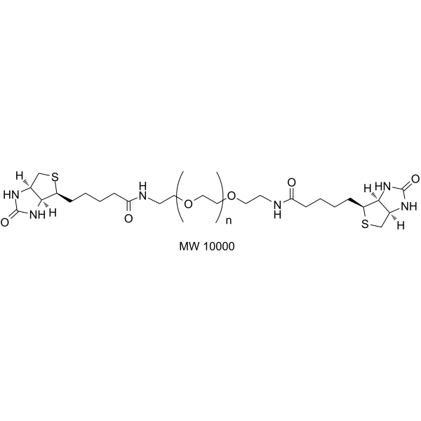 Biotin-PEG-Biotin (MW 10000) Chemical Structure