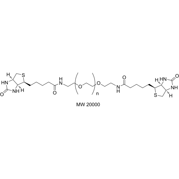 Biotin-PEG-Biotin (MW 20000) Chemical Structure