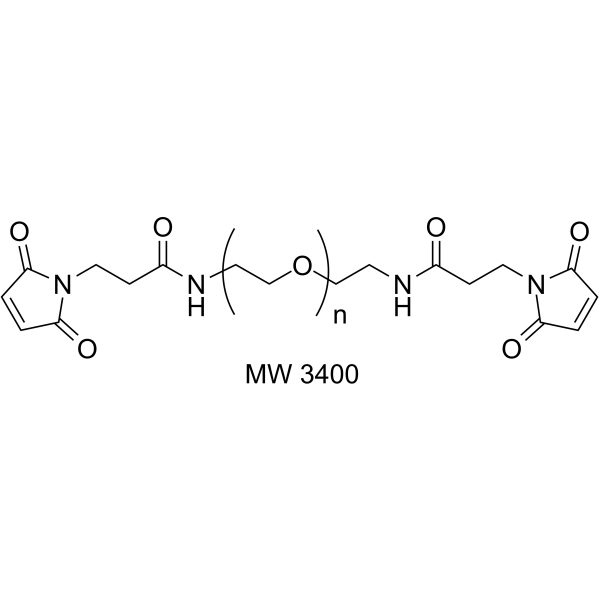 Mal-PEG-mal (MW 3400) Chemical Structure