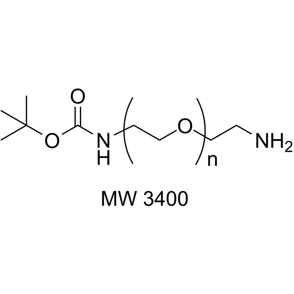 Boc-NH-PEG-amine (MW 3400) Chemical Structure
