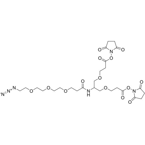 2-(Azido-PEG3-amido)-1,3-bis(NHS ester) Chemical Structure