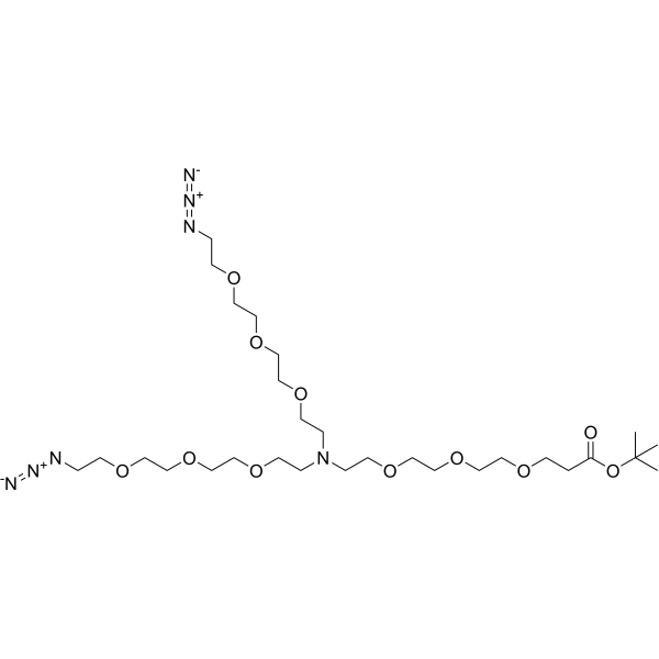 N-(Boc-PEG3)-N-bis(PEG3-azide) Chemical Structure