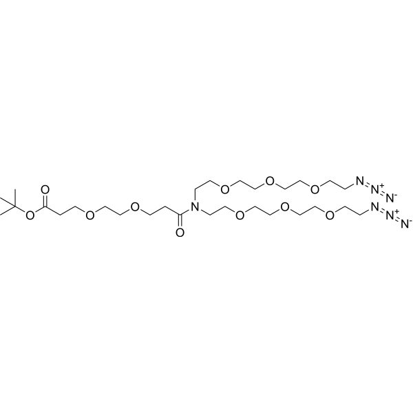 N-(Boc-PEG2)-N-bis(PEG3-azide) Chemical Structure