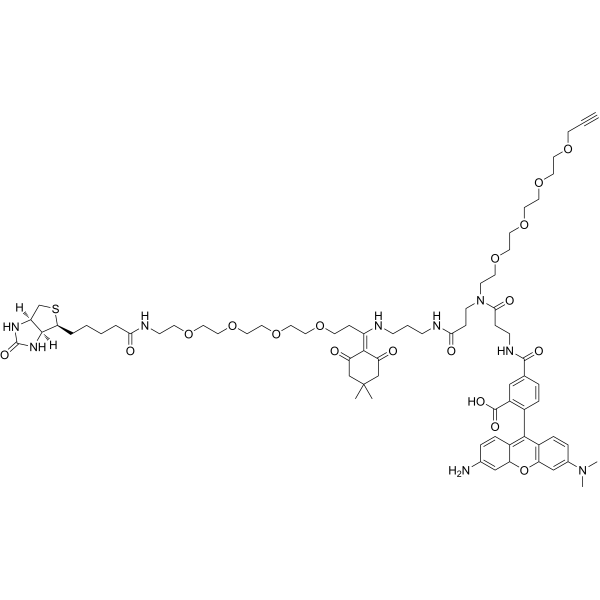 Dde Biotin-PEG4-TAMRA-PEG4 Alkyne Chemical Structure