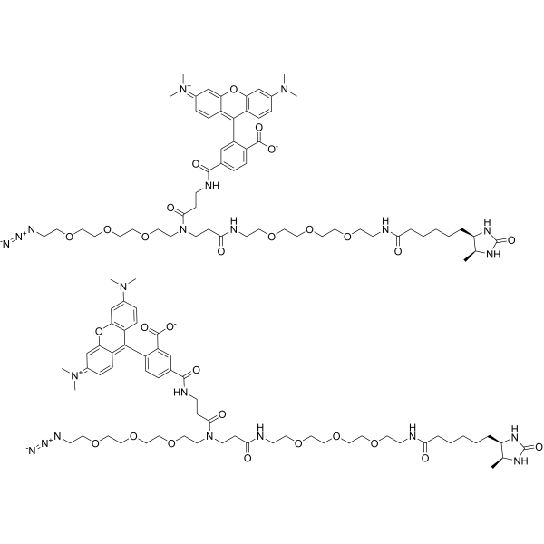 (5,6)TAMRA-PEG<em>3</em>-<em>Azide-PEG3</em>-<em>Desthiobiotin</em>