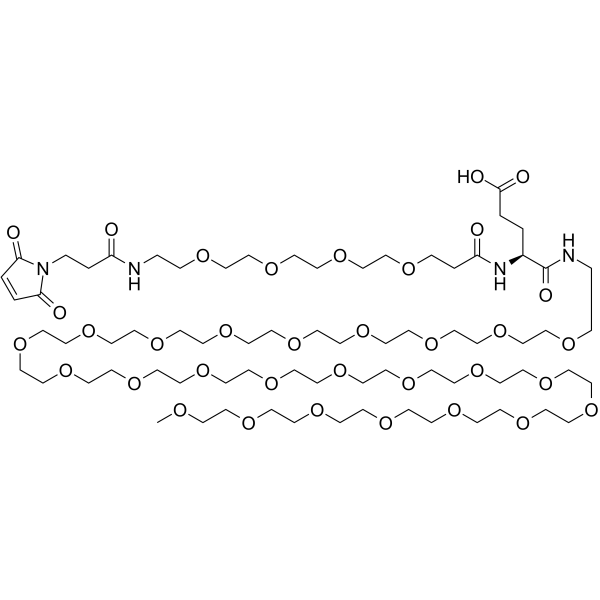 Mal-PEG4-Glu(OH)-NH-m-PEG24 Chemical Structure