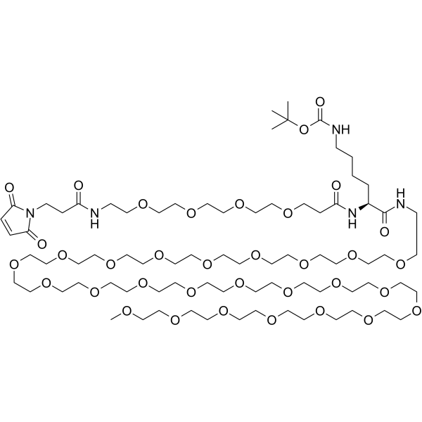 Mal-PEG4-Lys(t-Boc)-NH-m-PEG24 Chemical Structure