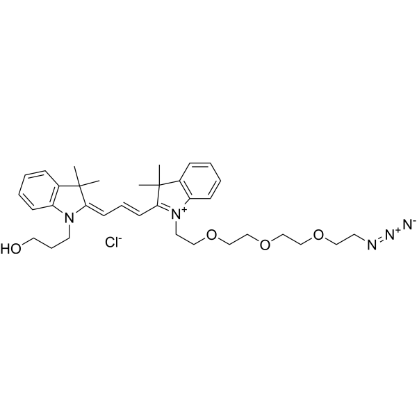 N-Hydroxypropyl-N’-(azide-PEG3)-Cy3 Chemical Structure