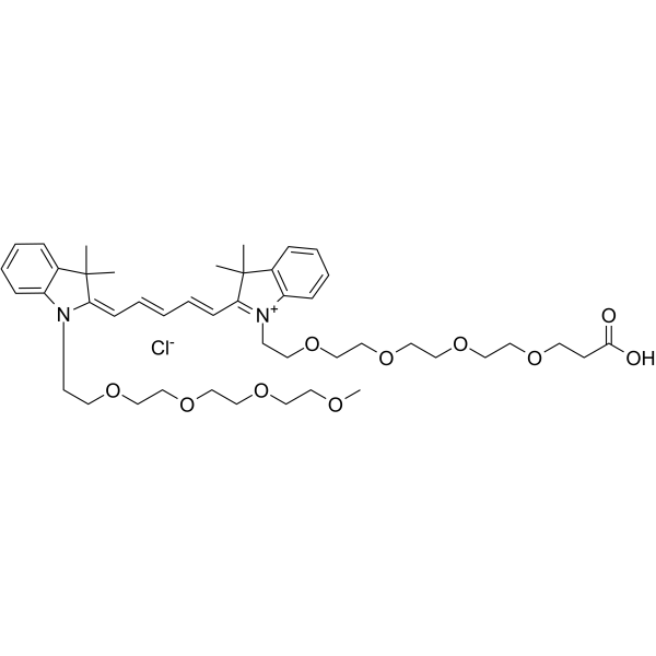 <em>N</em>-(m-PEG4)-<em>N</em>'-(PEG4-acid)-Cy5