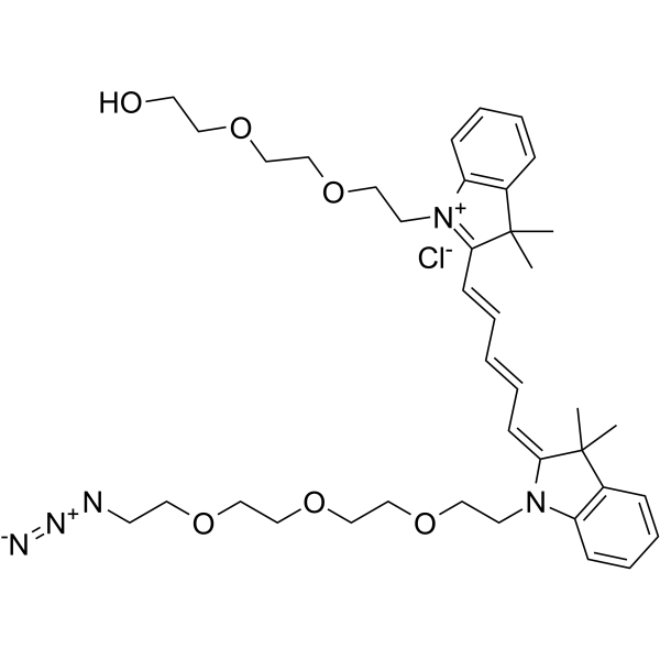 N-PEG3-N'-(azide-PEG3)-Cy5 Chemical Structure
