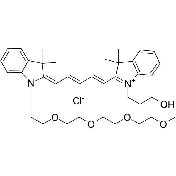 N-(m-PEG4)-N'-hydroxypropyl-Cy5 Chemical Structure