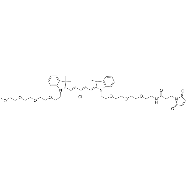 N-(m-PEG4)-N'-(PEG3-Mal)-Cy5 Chemical Structure