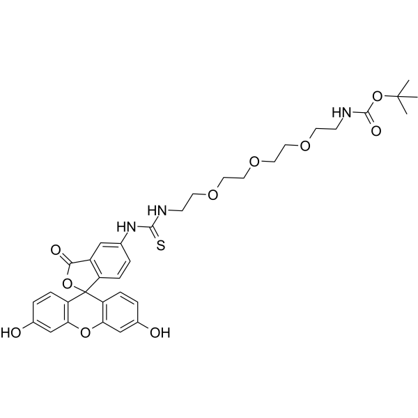 Fluorescein-PEG3-NH-Boc Chemical Structure