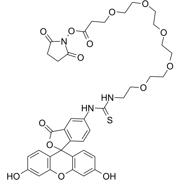 Fluorescein-PEG5-NHS ester Chemical Structure