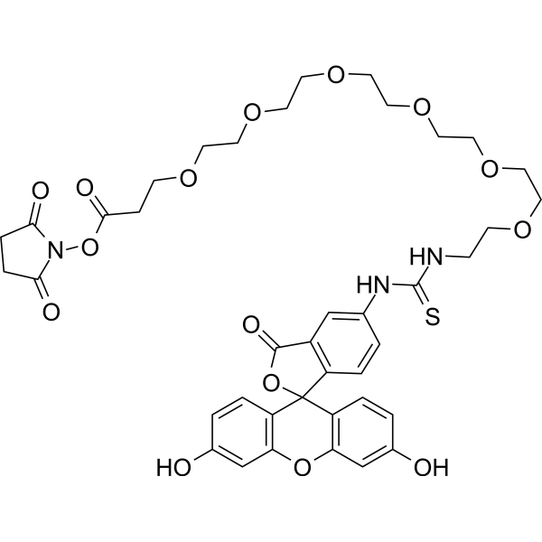 Fluorescein-PEG6-NHS ester Chemical Structure