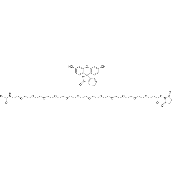 Carboxyfluorescein-PEG12-NHS Chemical Structure