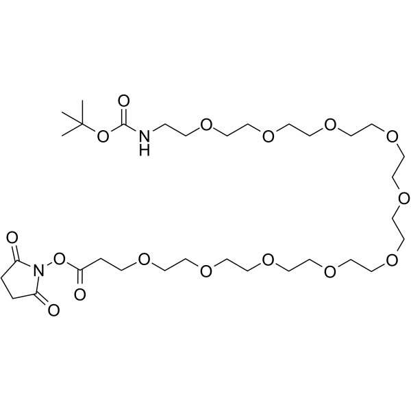 Boc-NH-PEG10-NHS ester Chemical Structure