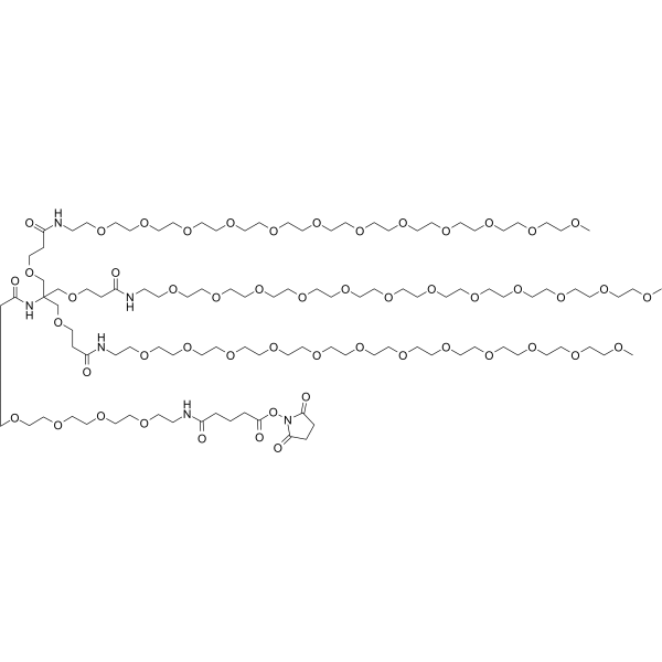 NHS-PEG4-(m-PEG12)3-ester Chemical Structure