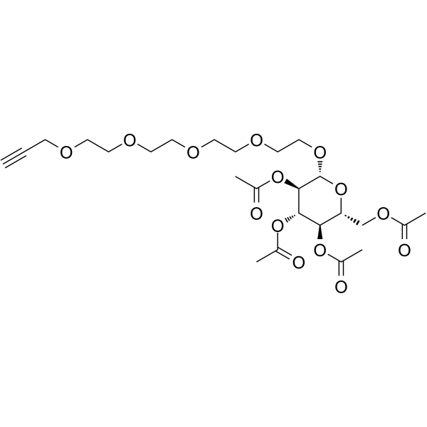Propargyl-PEG4-tetra-Ac-beta-D-glucose Chemical Structure