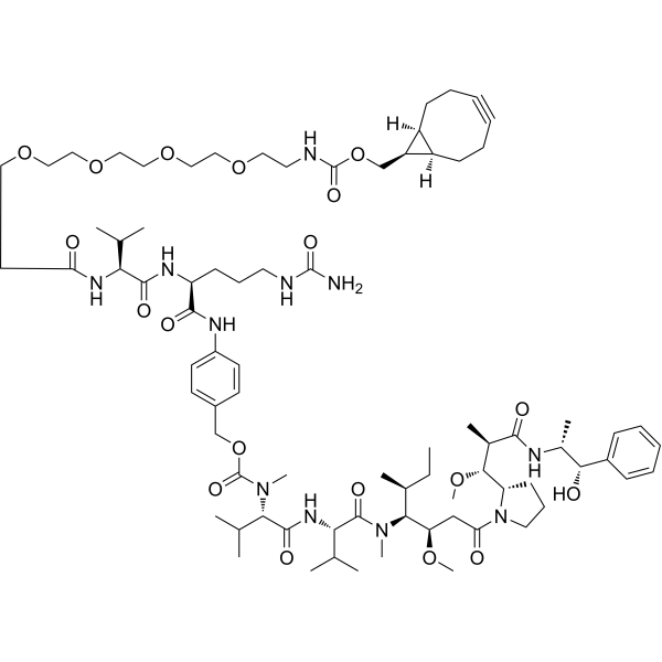 endo-BCN-PEG4-Val-Cit-PAB-MMAE Chemical Structure