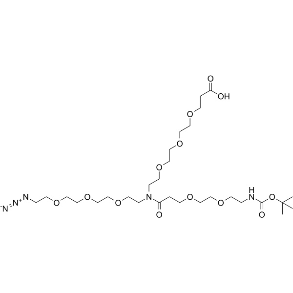 N-(Azido-PEG3)-N-(PEG2-NH-Boc)-PEG3-acid Chemical Structure