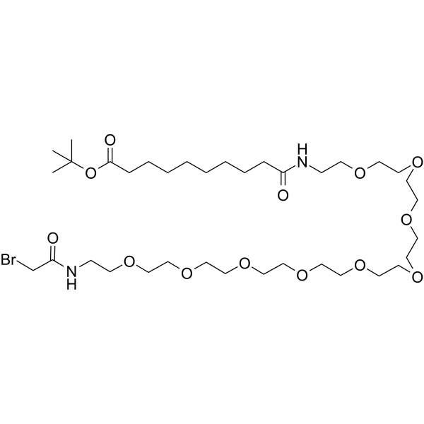 Bromoacetamido-PEG9-ethylcarbamoyl-C8-Boc Chemical Structure