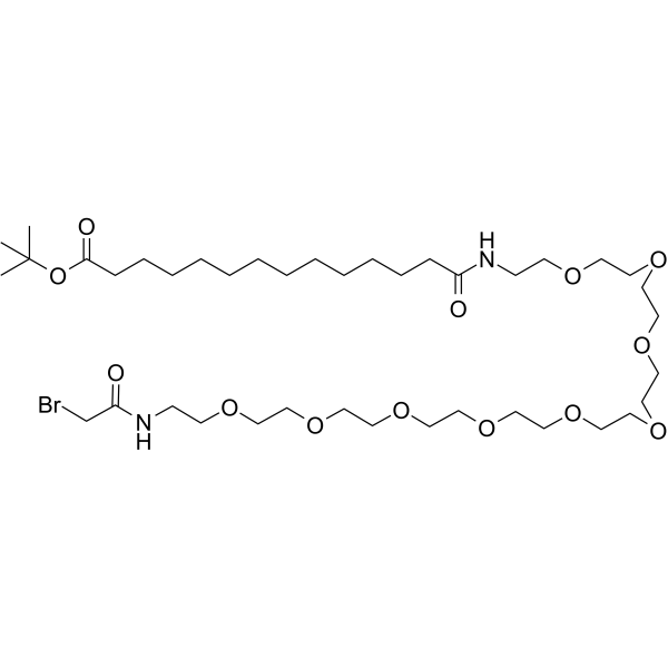Bromoacetamido-PEG9-ethylcarbamoyl-C12-Boc Chemical Structure
