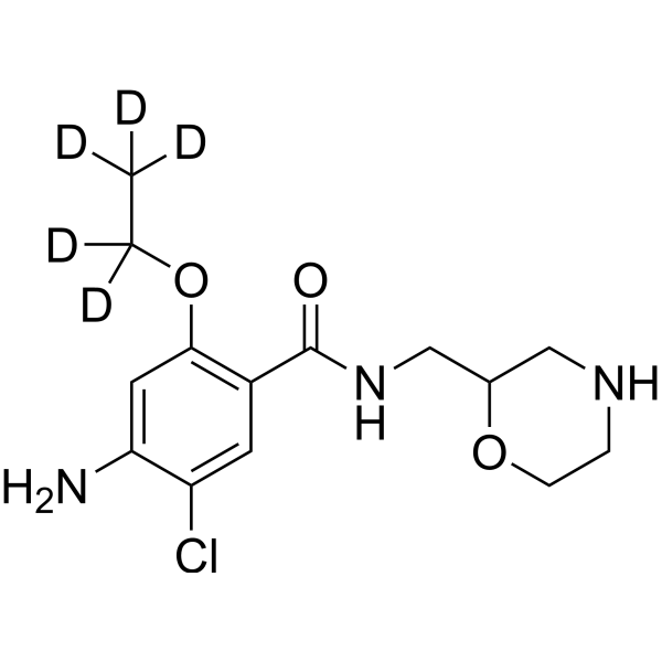 Des-p-fluorobenzyl mosapride-d<sub>5</sub> Chemical Structure