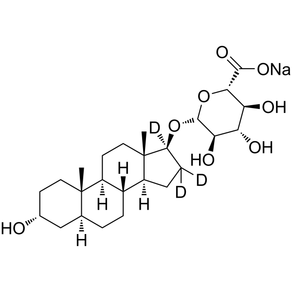 Androstanediol-d3 Glucuronide Sodium Salt Chemical Structure