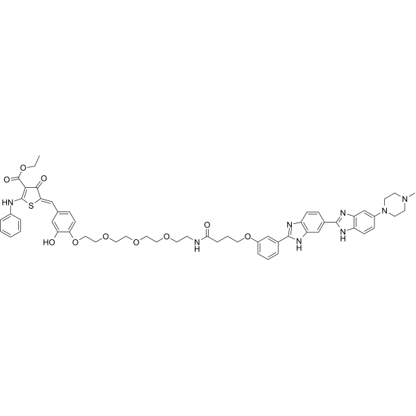 HOE 33187-O-CONH-PEG4-phenol-thiophenone-NHPh-COOEt Chemical Structure