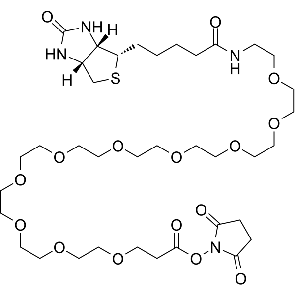 Biotin-PEG10-NHS ester Chemical Structure