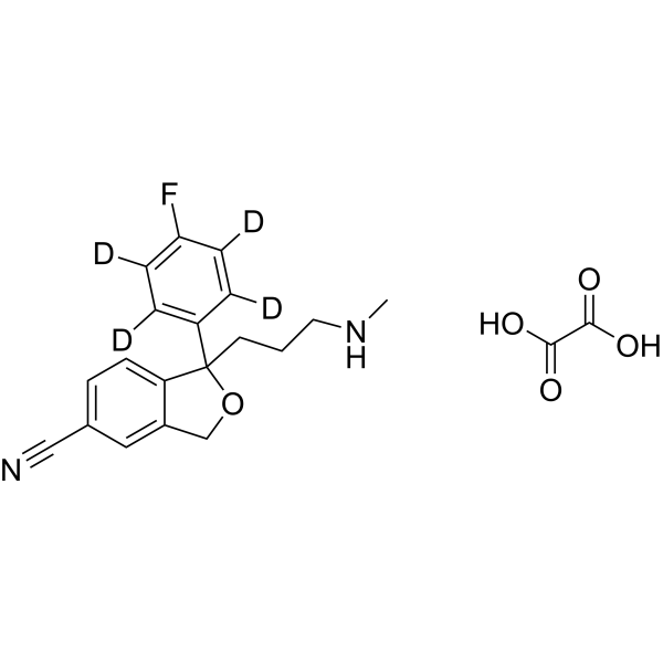 N-Desmethyl citalopram-d<sub>4</sub> oxalate Chemical Structure