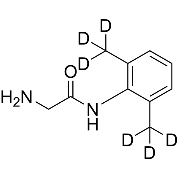 Glycinexylidide-d<sub>6</sub> Chemical Structure