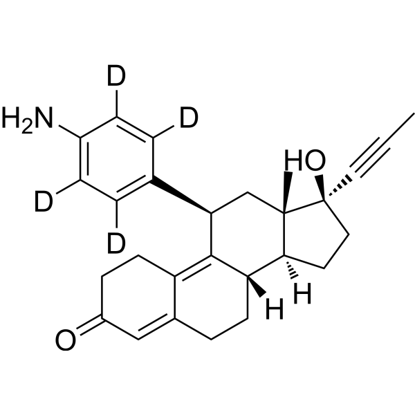 N,N-Didesmethyl Mifepristone-d<sub>4</sub> Chemical Structure