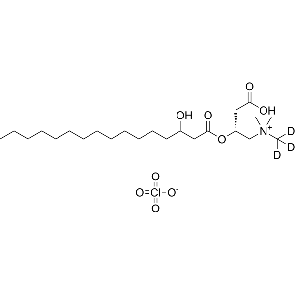 L-Carnitine(mono)-O-3-dl-hydroxypalmitoyl-d3 perchlorate Chemical Structure