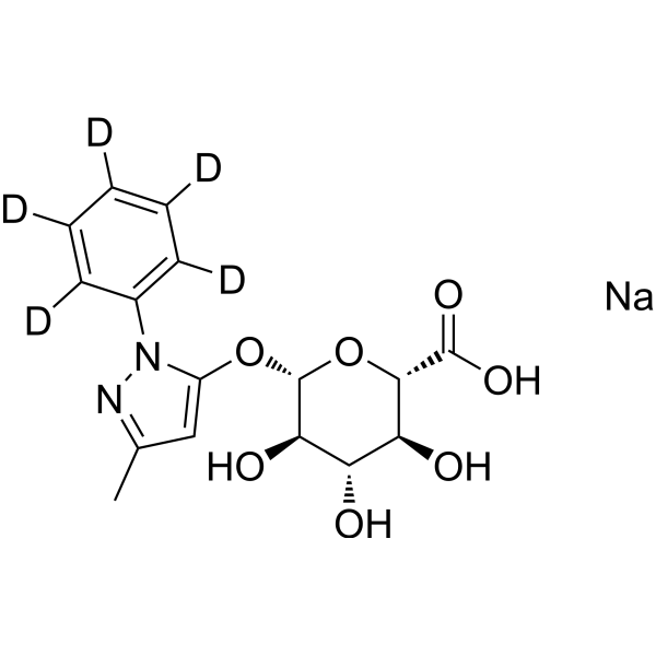 Edaravone glucuronide-d<sub>5</sub> sodium Chemical Structure